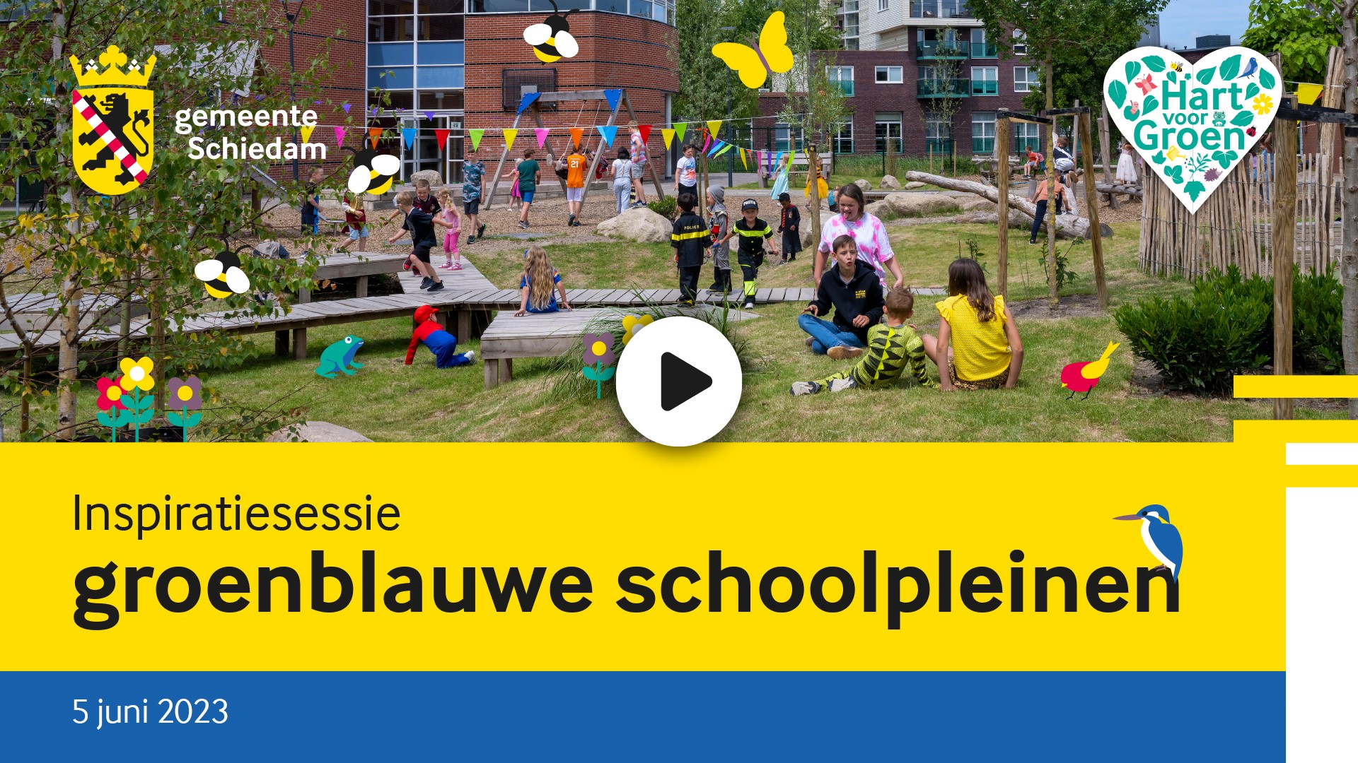 groenblauwe schoolpleinen videofragment