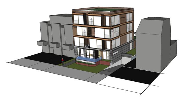 Schetsontwerp van het appartementencomplex