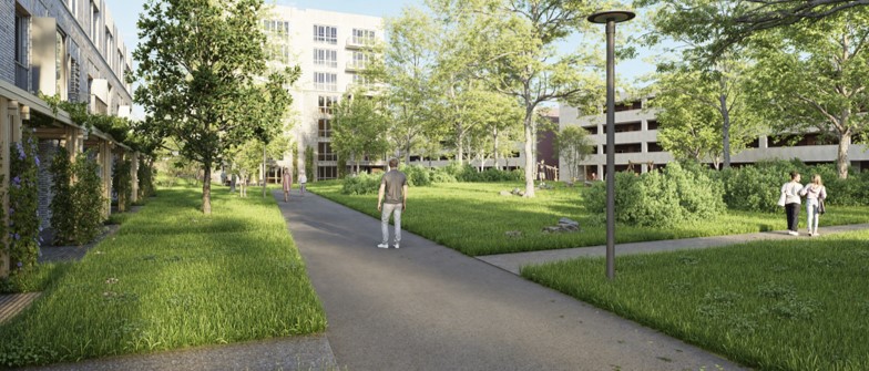 Impressiefoto van het Dr. Wibautplein, tweede foto