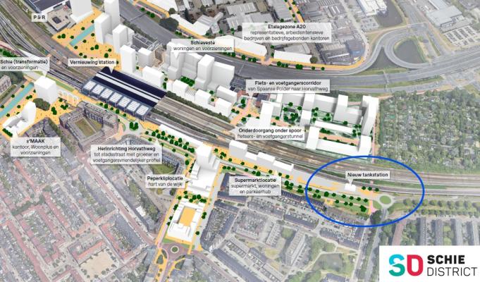 Horvathweg locatie nieuw tankstation